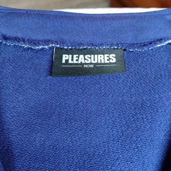 Pleasures Now Freeze Blue Cardigan Sweater Spore Print Large Streetwear Indie - Picture 6 of 13